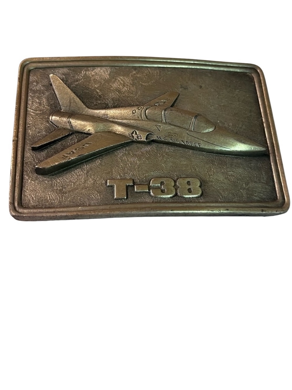 T-38 Jet Aircraft Belt Buckle - Silver Tone